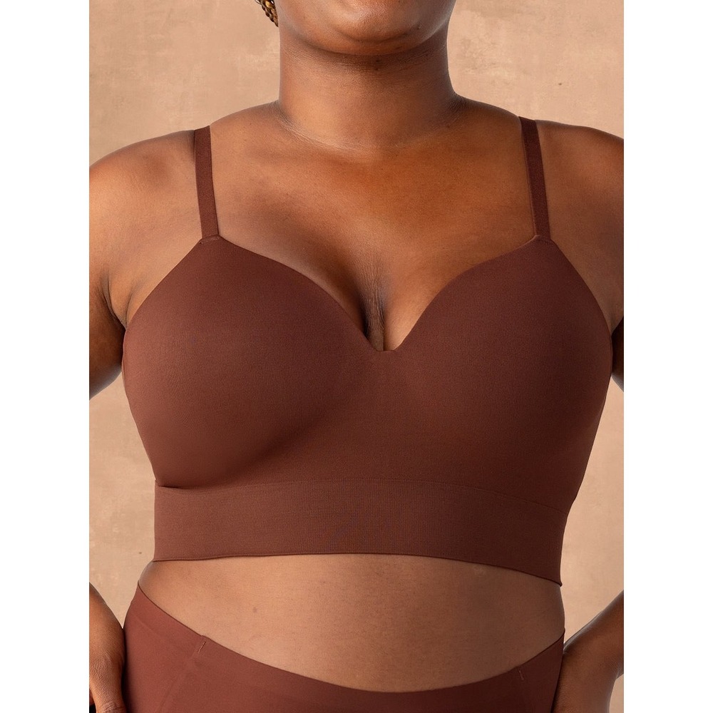Truekind Supportive Comfort Wireless Shaping Bra Women XL Chestnut Brown NWT